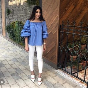 Off the shoulder puff sleeve Zara top XS